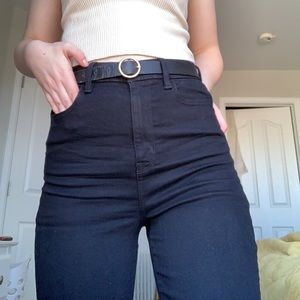 black jeans- AE curvy highest waist jegging